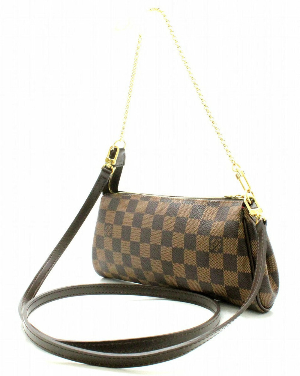 Louis Vuitton Damier Bag Accessory Bag Eva Chain Shoulder Brown